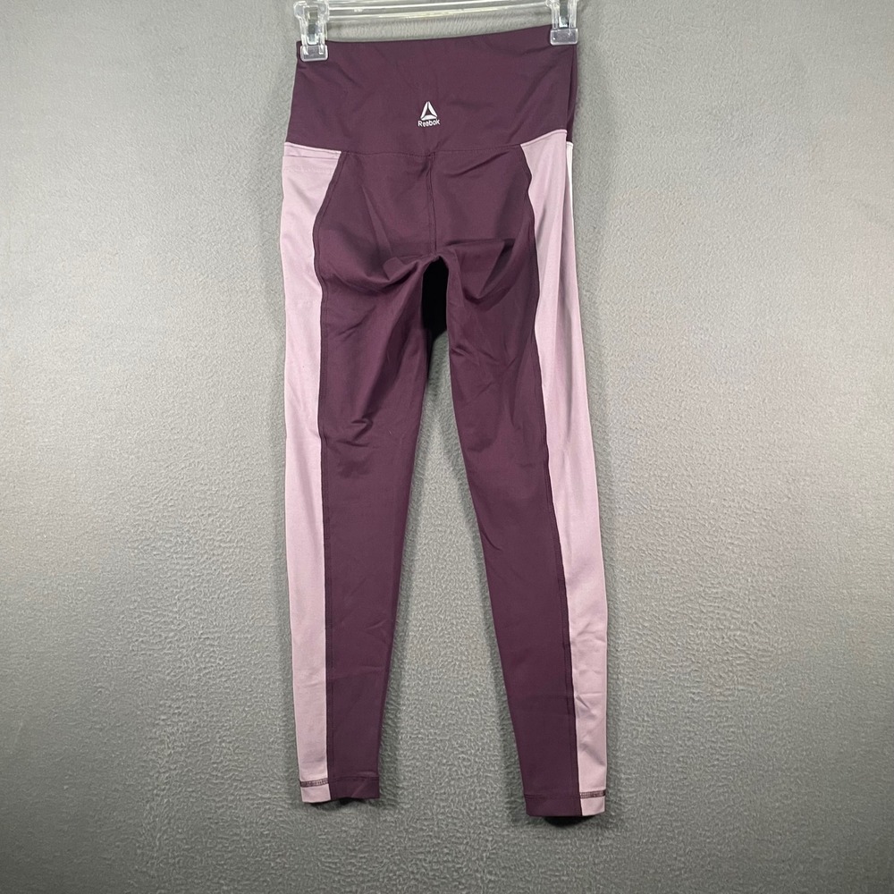 Reebok Burgundy Pink Panel Leggings Women's XS‎ Athletic Workout
